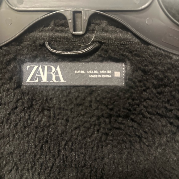 Zara Black Faux Shearling Coat - Picture 3 of 7